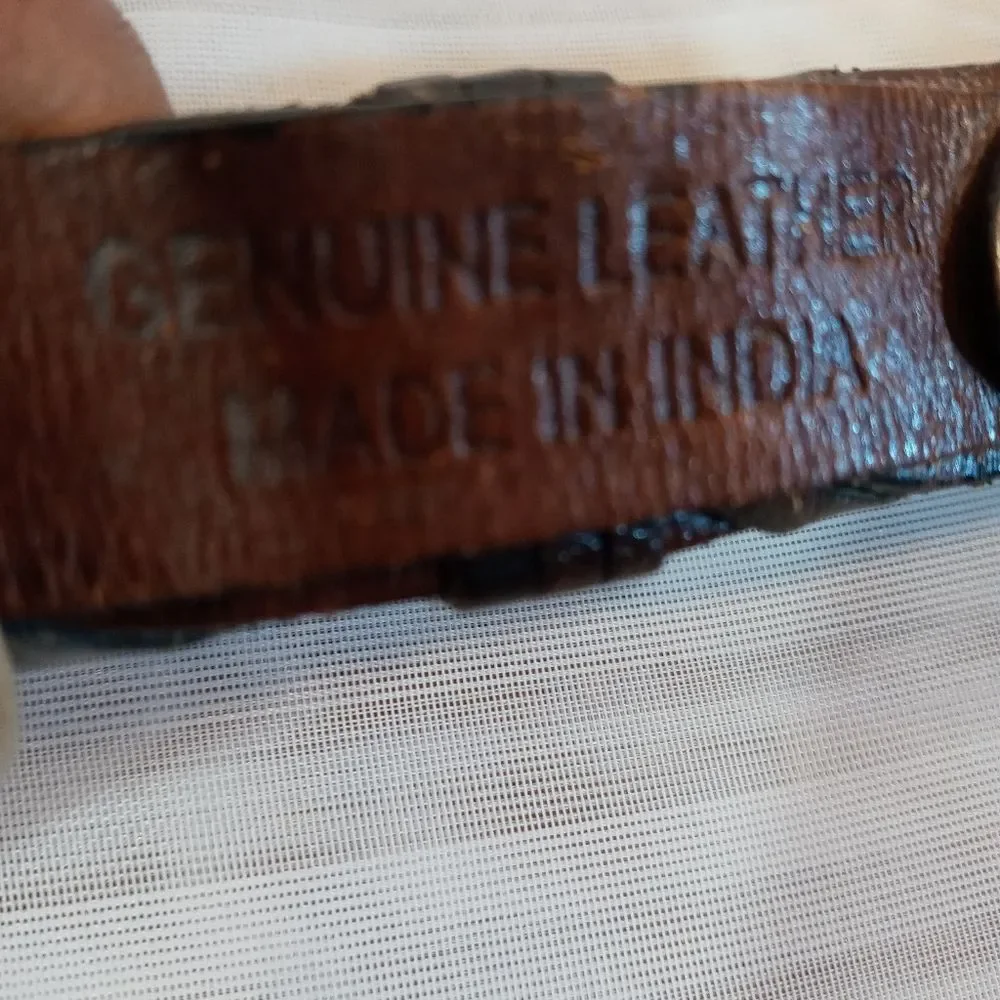 Braided Made In India Leather Belt With Brass Buckle ML